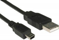 Кабель USB2.0 A вилка - MiniUSB 5P вилка, 1 метр, Perfeo (U4301), K207-1