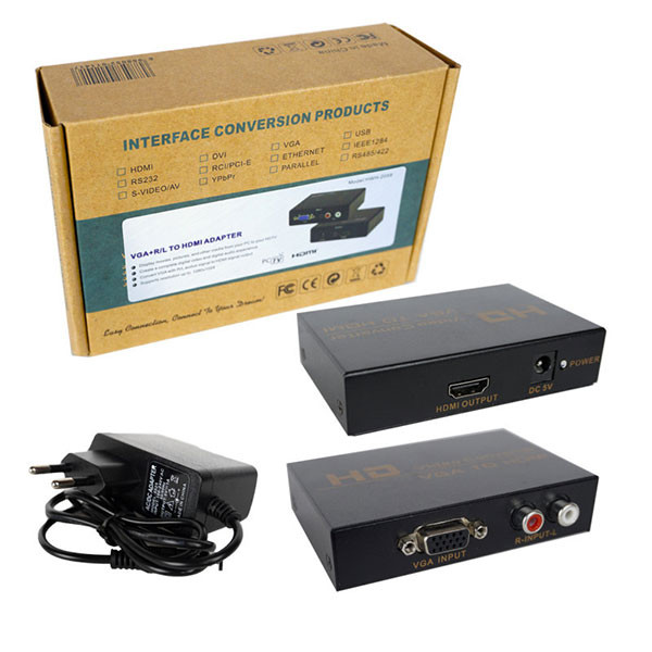 Конвертер HD VGA+RCA to HDMI +Charge, PS-21