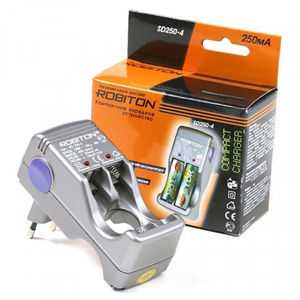 Зарядное устройство Robiton SD 250-4 (2-4R3/R6, 250mA)  для NI-MH / NI-CD, ZZ-48