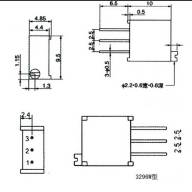 Резистор подстроечный 3296W-101, K33-1 - Резистор подстроечный 3296W-101, K33-1
