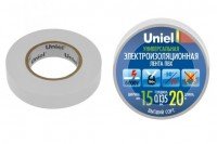 Изолента Uniel UIT-135P 0,135x15mm, белая, 20 метров, UIT-1