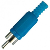 Разъем RCA "шт" пластик на кабель синий, BH7-12