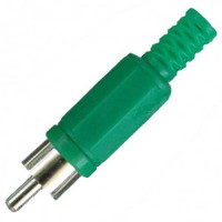 Разъем RCA "шт" пластик на кабель зеленый, BH7-13