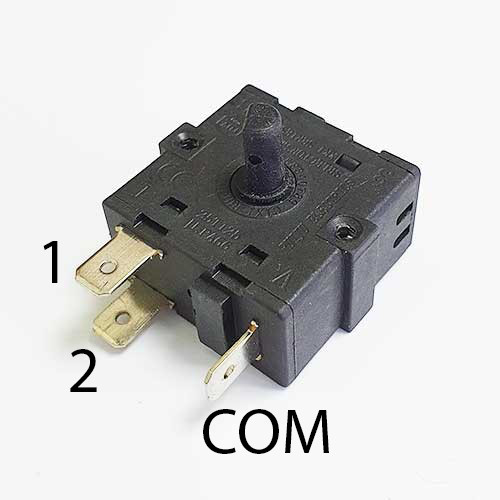 Переключатель режимов 15A 250V 3 контакта, 3 режима, угол поворота 360°