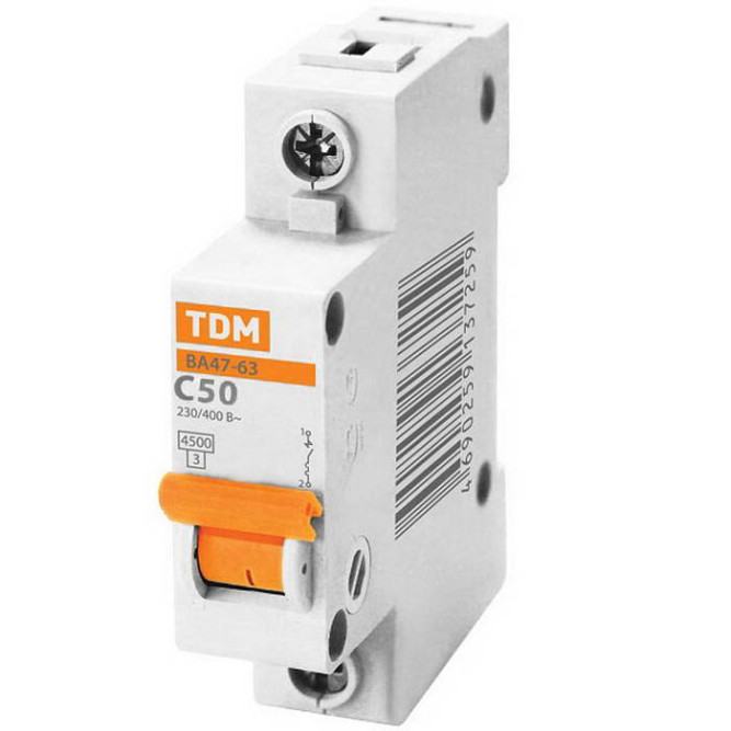 Автоматический выключатель ВА47-63 1Р 50А 4.5кА х-ка С