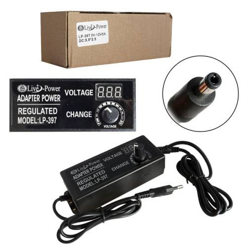 БПИ 3-12V 5A 5,5*2,5 регулируемый с вольтметром LP-397
