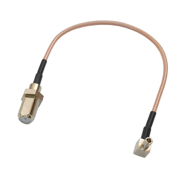 Разъем (пигтейл) TS9 male угловой- F female, 200мм RG316