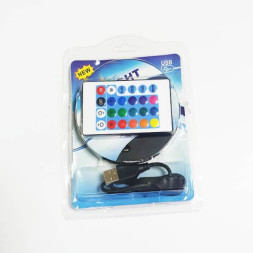 RGB лента 5050 USB 5 Вольт, с контроллером, ДУ, 3 метра