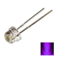 Светодиод ультрафиолетовый 5мм 3.0V H=4.8mm, R15-44