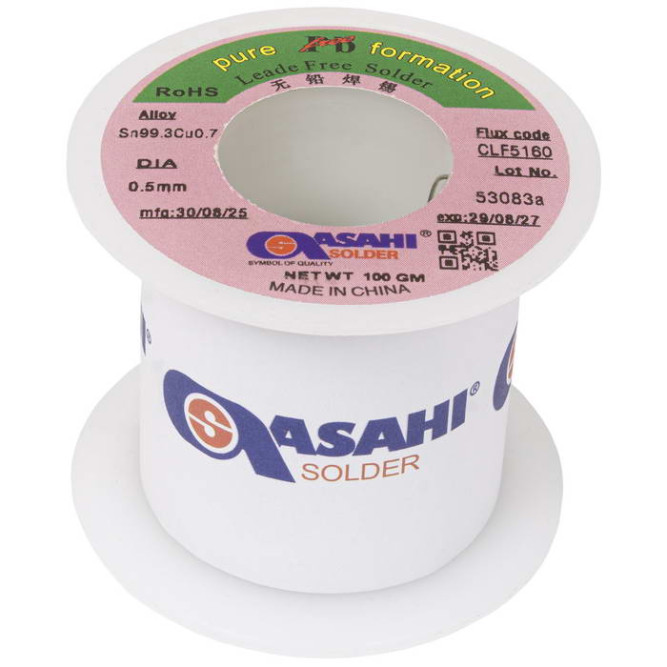 Припой Sn99.3/CU0.7 d0.5mm 100g ASAHI