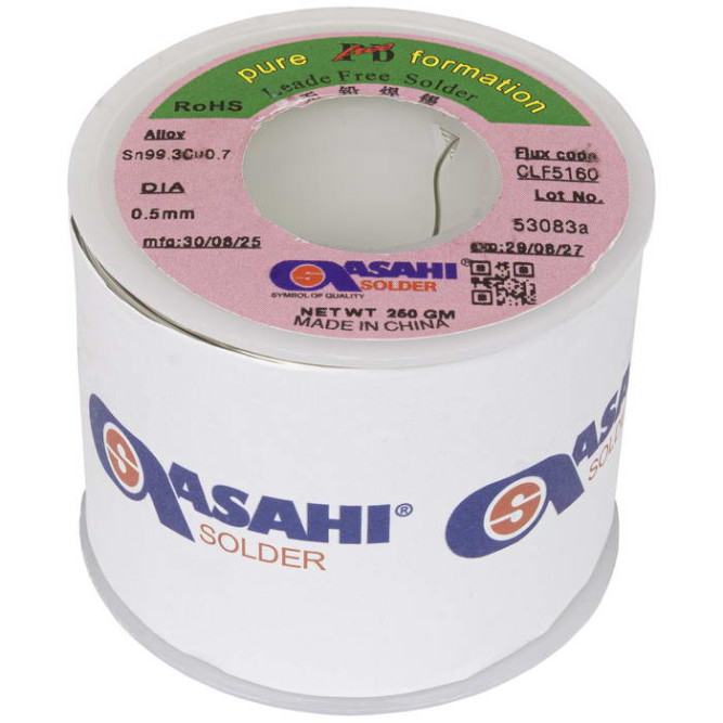 Припой Sn99.3/CU0.7 d0.5mm 250g ASAHI