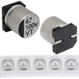 Конденсатор 47 uF 100 V 105C 10*10.5 VT