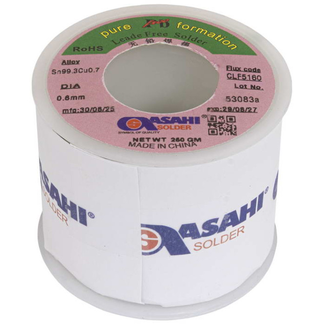 Припой Sn99.3/CU0.7 d0.6mm 250g ASAHI