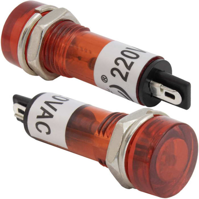 Лампа неоновая в корпусе N-805-R 220V