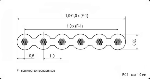 Шлейф RC1-16/FRC1-16 /шаг 1.0 мм/28AWG/1 метр