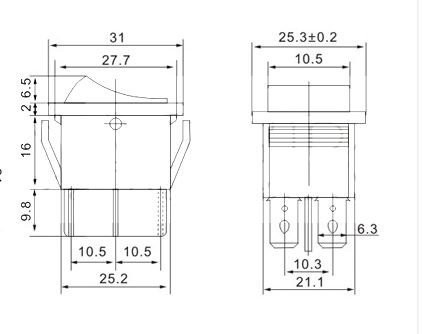Выключатель SC767 15A 250V OFF-ON желтый