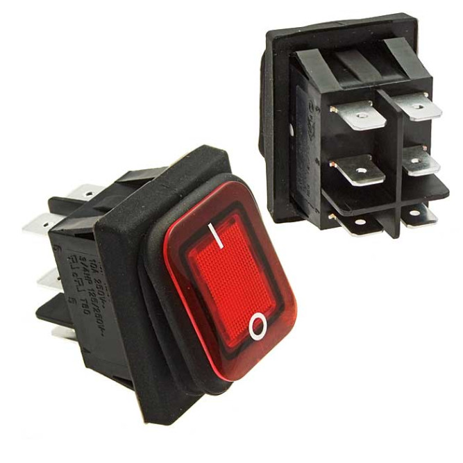 Переключатель SB091-12V IP65 on-on 22x30mm