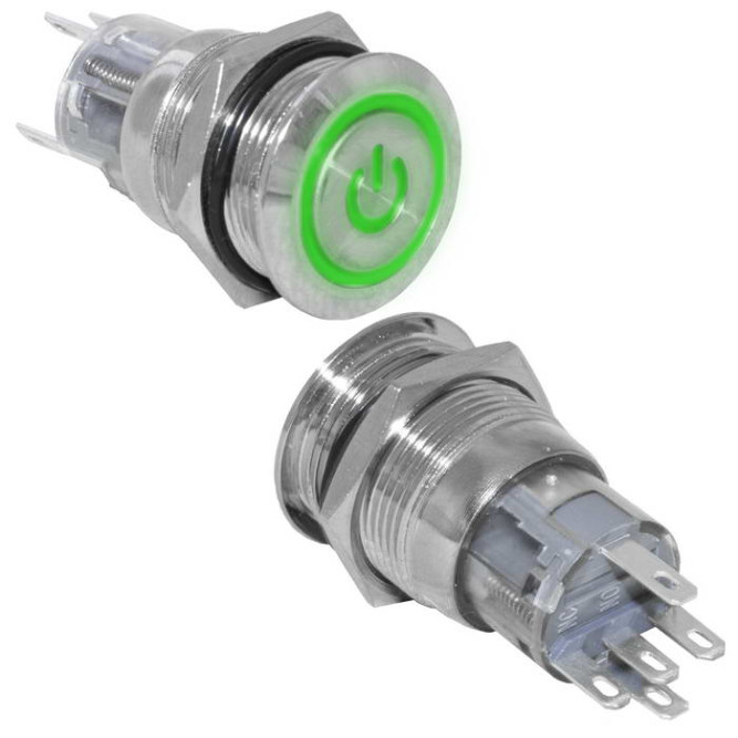 Кнопка антивандальная LAS1-AGQ-11ET/G/N on-(on)