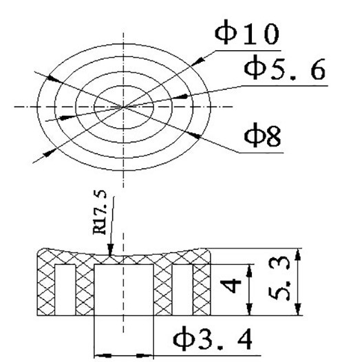 Колпачок для кнопок A17 Ø3.4mm Red