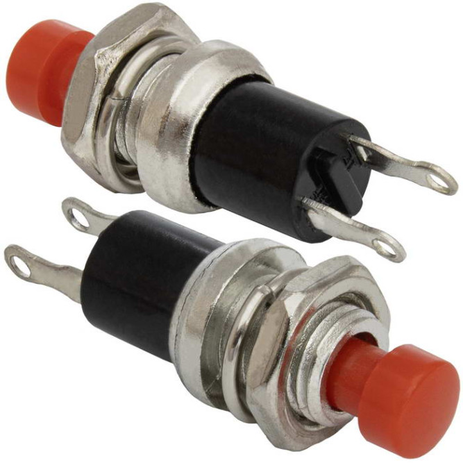 Кнопочный переключатель PBS-10B off-(on) красный