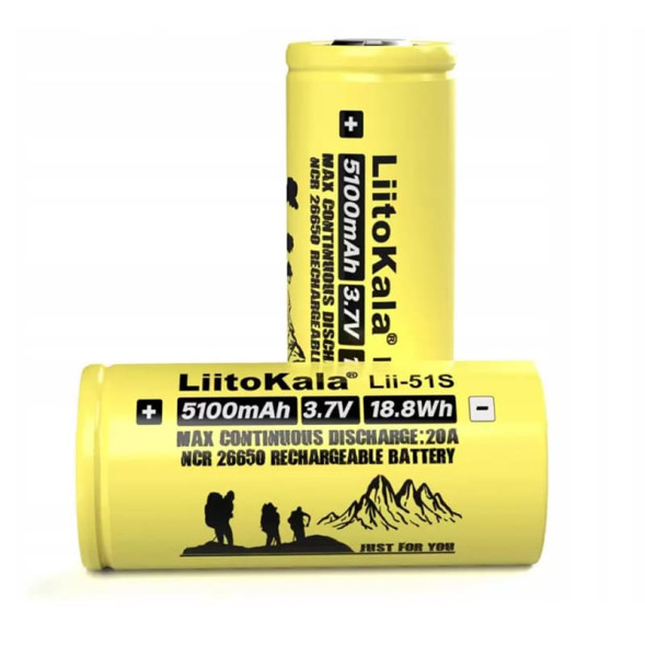 Аккумулятор 26650 Li-ion Lii-51S 5100mAh 3,7V Liitokala