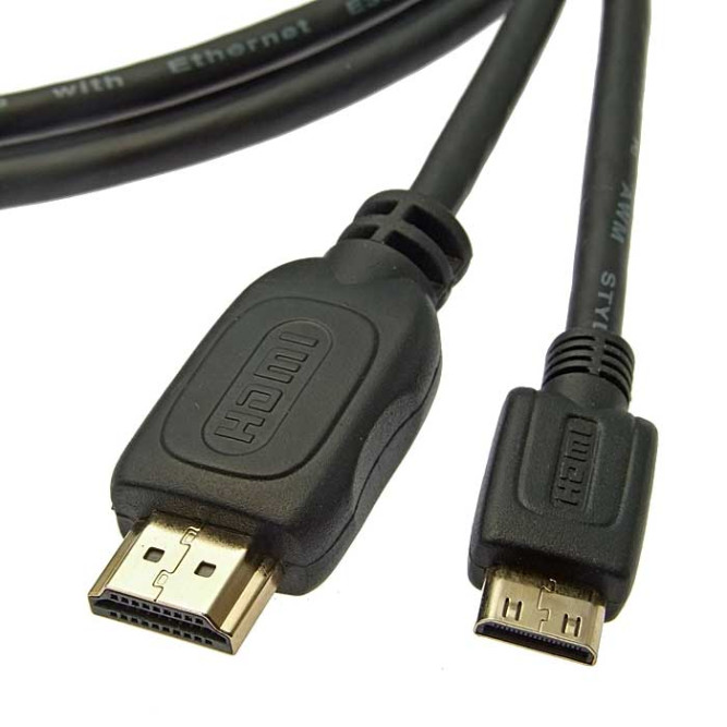 Шнур интерфейсный Mini-HDMI to HDMI 1.4v OFC 2m