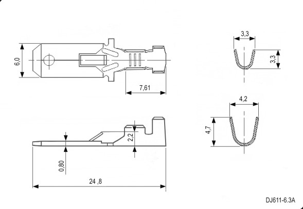 Клемма DJ611-6.3A
