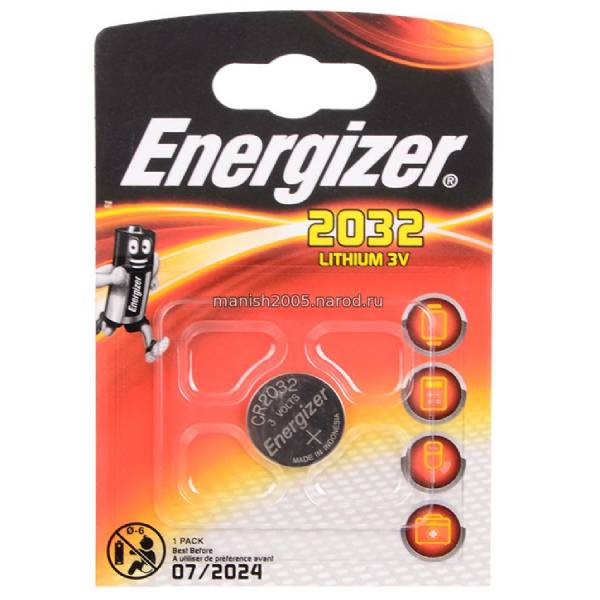 Батарейка CR2032 3V Energizer, 2032-6