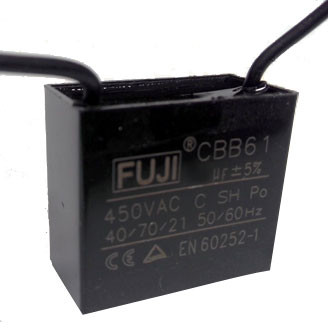 Конденсатор CBB61 (1+1WIRES) 8 мкФ 450 В 45x26x45