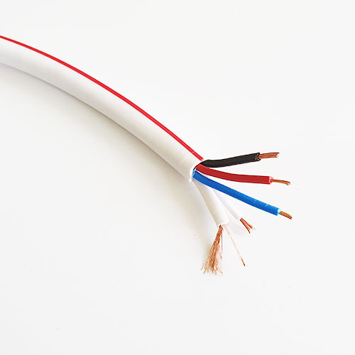 Кабель КВОС-4 BC WT видеонаблюдения 2C2V + 4C медный OD7.3мм белый, 1 метр