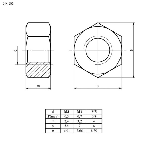 Гайка DIN 555 М5 PA66 (10 штук)