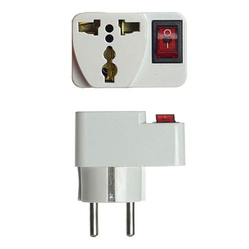 Переходник Евро вилка A14 (0404) с выключателем