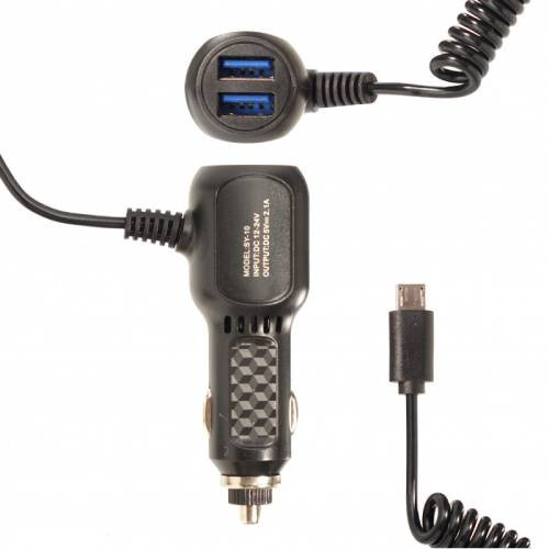 АЗУ YZH-528 штекер Micro USB + 2xUSB 5V/2A, E34-5