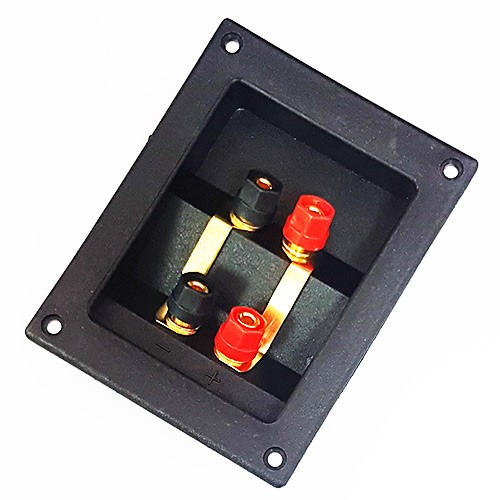 Терминал аудио четверной пластик "позолоченный" на корпус 125x100mm (1-741G), BH2-18