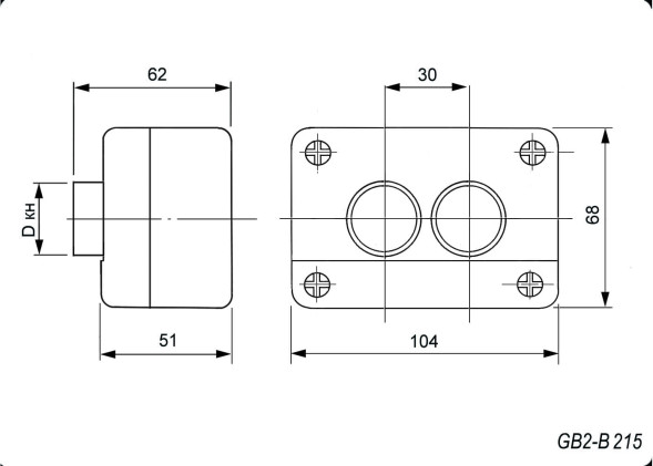 Пост кнопочный GB2-B215 (N/C+N/O)