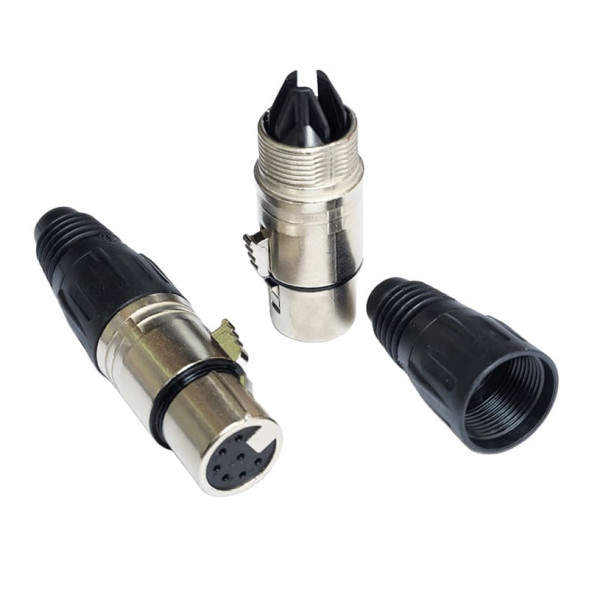 Гнездо микрофонное XLR 7 pin JR5808E-7 цанга на кабель