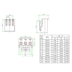 Межплатный кабель VH3.96-4P AWG22, 3.96mm L=300mm