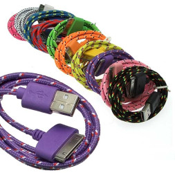 Шнур для мобильных устройств USB to iPhone4 Round braid 1m
