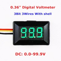 Цифровой вольтметр 0.0-99.9V DC 0.36 " зеленый, B5-19