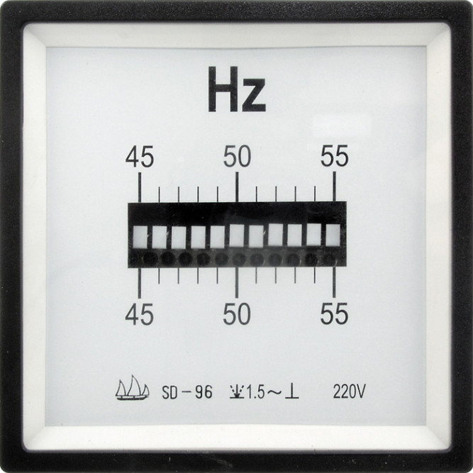 Щитовой прибор ЧМ 45-55Гц 220В reed (96х96)