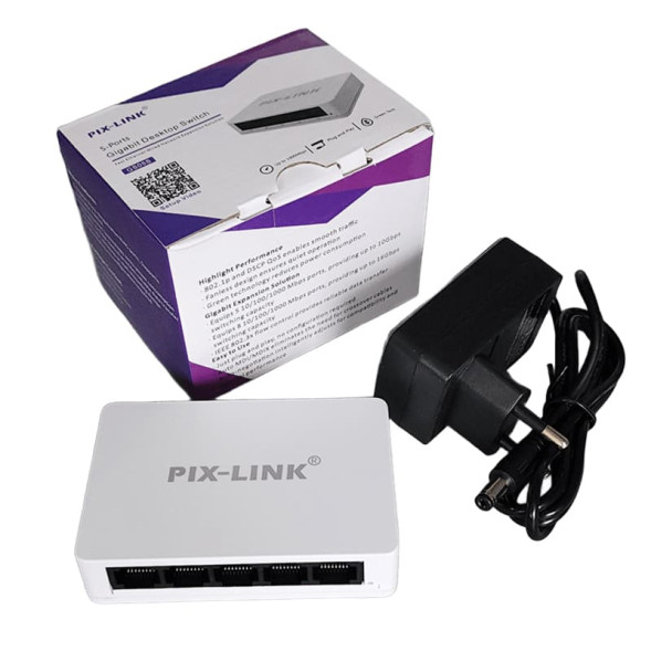 Сетевой коммутатор 5-ти портовый PIX-LINK LV-GS05S (10/100/1000Mbps)