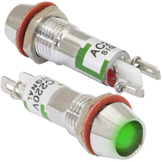 Светодиод в корусе L-615-G 220v (8mm)