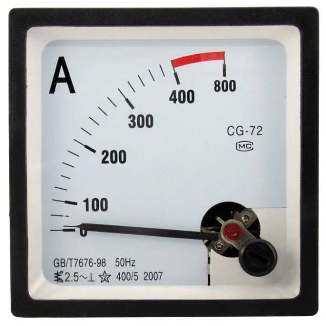 Щитовой прибор Амперметр 400/5А 50гц (72х72)