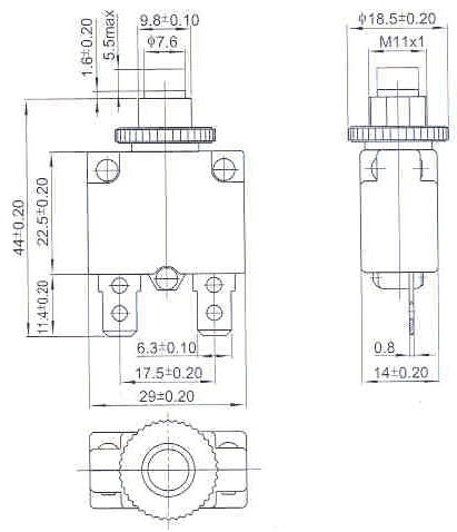 Термовыключатель ABR21-16 15A 250VAC
