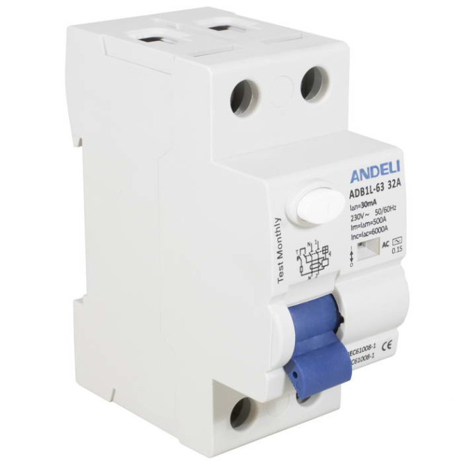Автоматический выключатель ADB1L-63 2P 32A 30mA тип AC 6kA