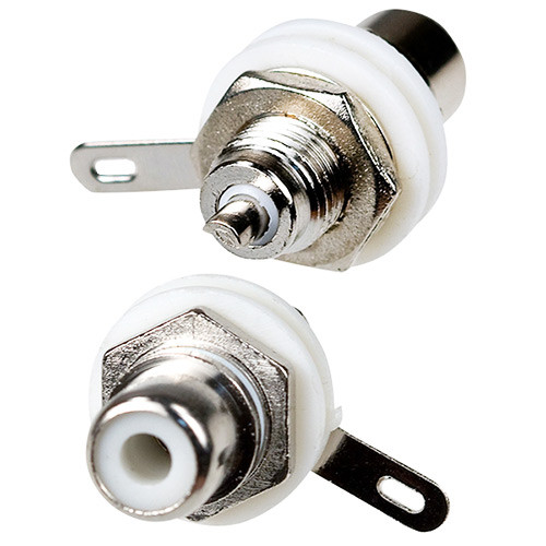 Разъем RCA &quot;гн&quot; металл на корпус ,белый