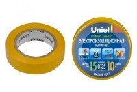 Изолента Uniel UIT-135P 0,135x15mm, желтая, 10 метров, UIT-2