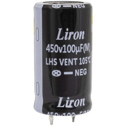 Конденсатор 100 UF 450V 105*C 22*40 Liron