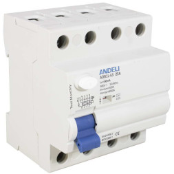 Автоматический выключатель ADB1L-63 4P 25A 30mA тип AC 6kA
