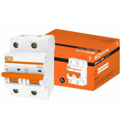 Автоматический выключатель ВА47-100 2Р 63А 10кА х-ка С